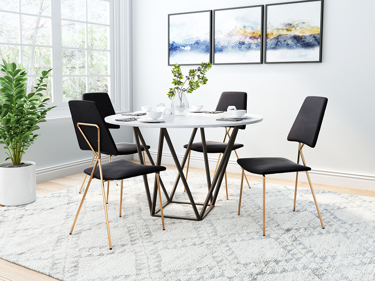 ZUO™ Chloe Dining Chair (Set Of 2) - Black/Gold