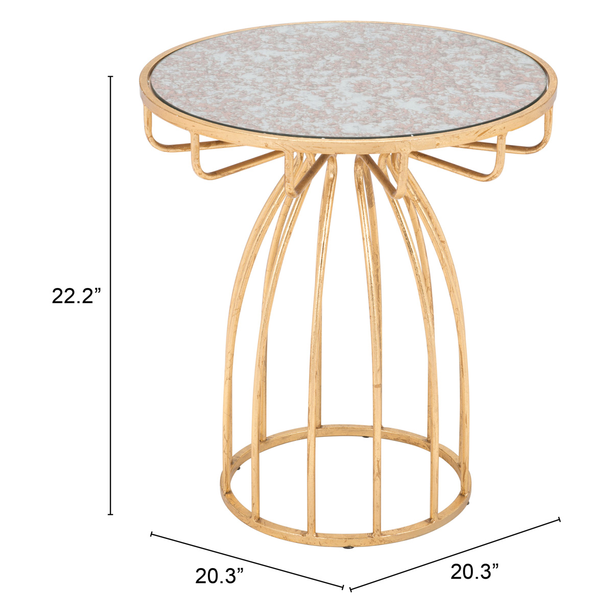 ZUO - Silo Side Table in Gold