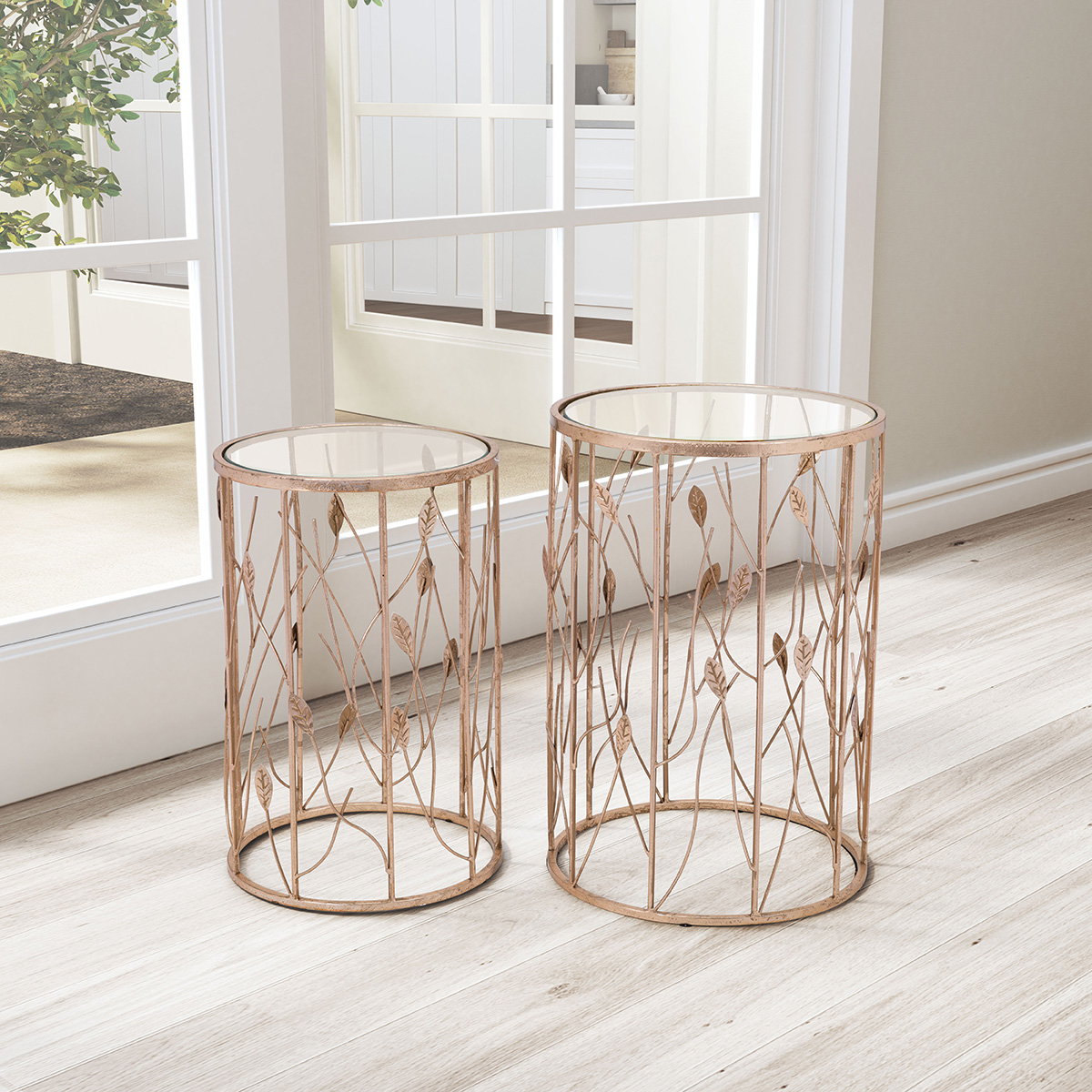 ZUO - Sage Side Table (Set Of 2) in Clear/Gold