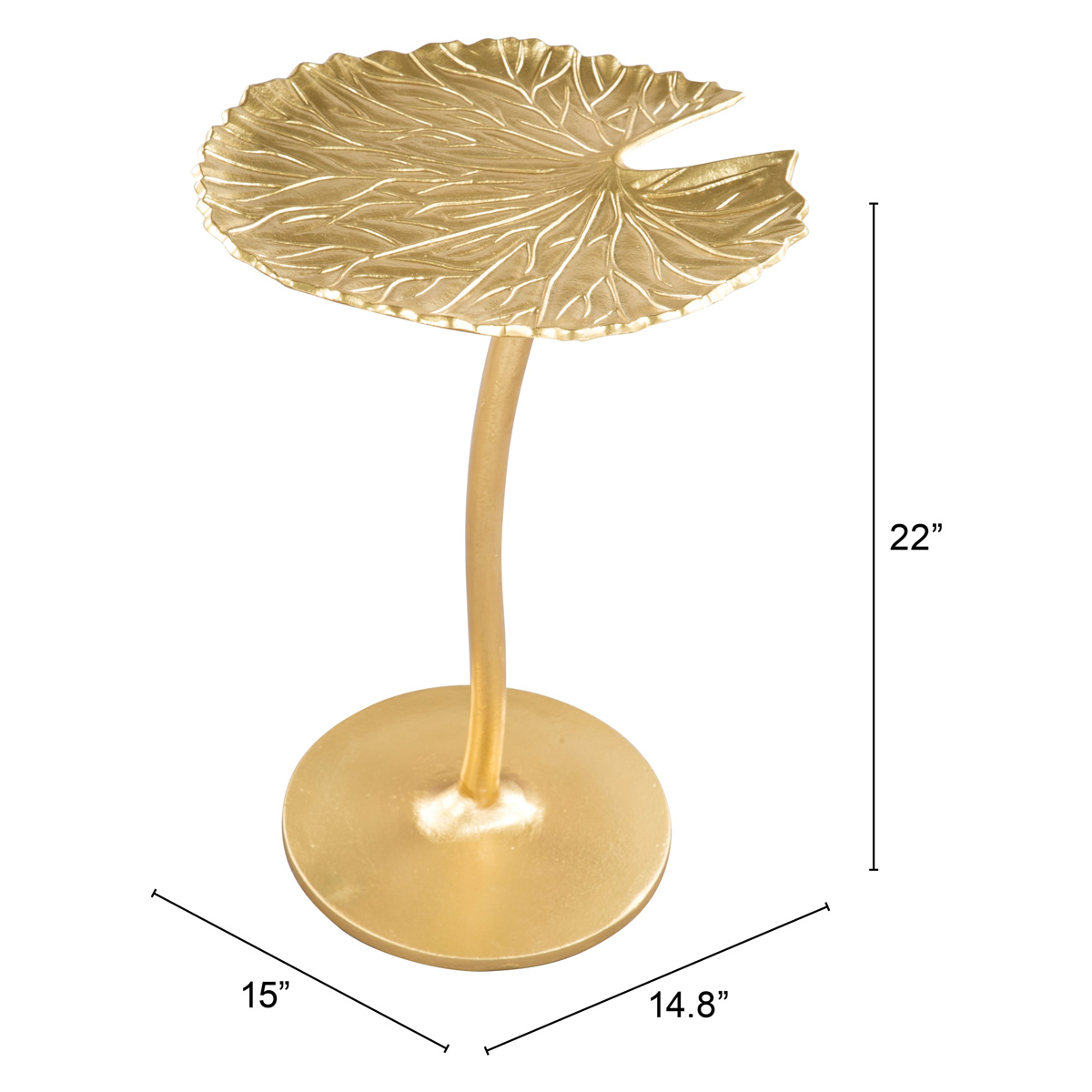 ZUO - Lily Side Table in Gold