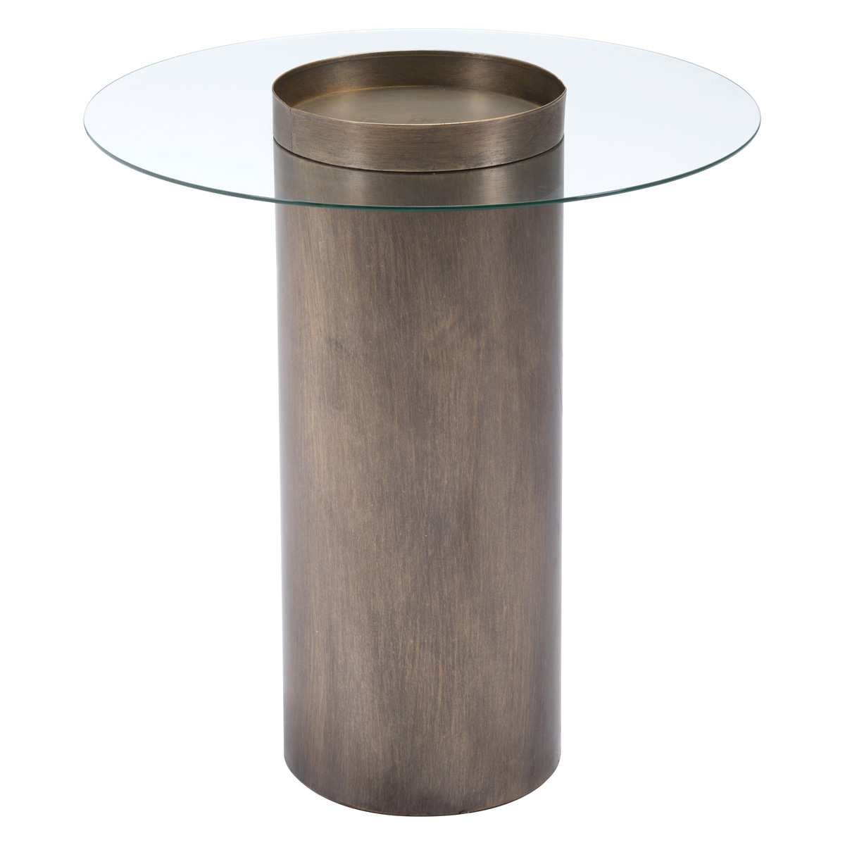 ZUO - Emi End Table in Antique Gold/Clear