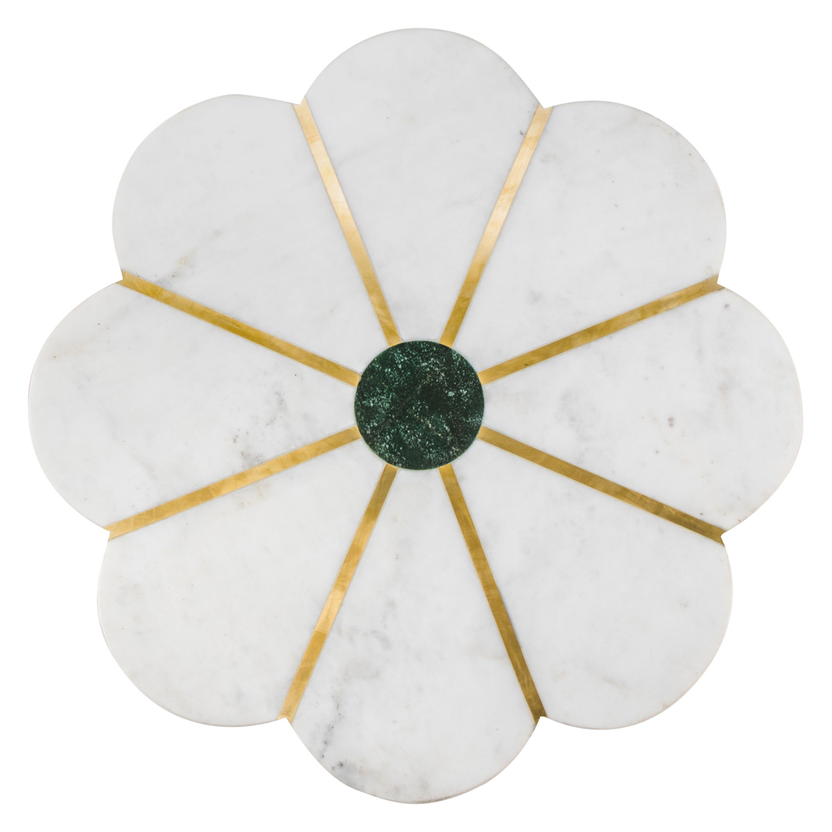 ZUO - Scallop Side Table in White/Green/Gold