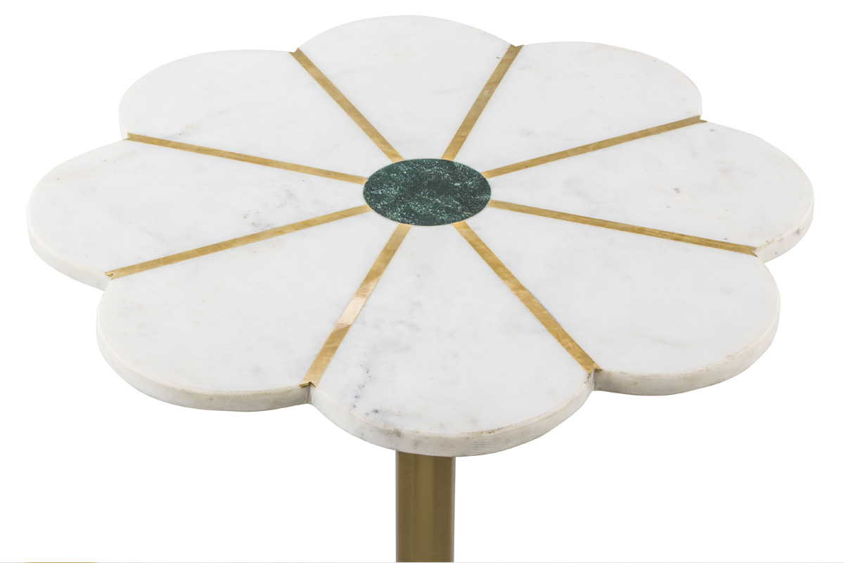 ZUO - Scallop Side Table in White/Green/Gold