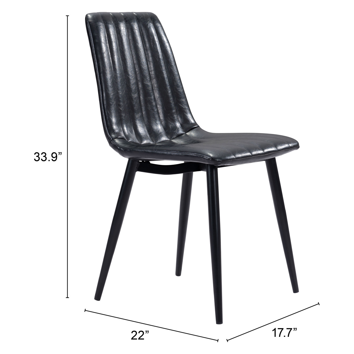 ZUO Dolce Dining Chair (Set Of 2) - Vintage Black/Black