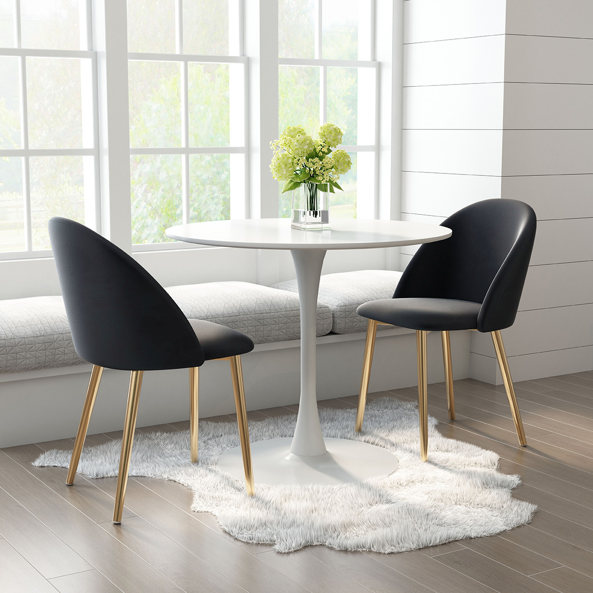 ZUO Cozy Dining Chair (Set Of 2) - Black/Gold