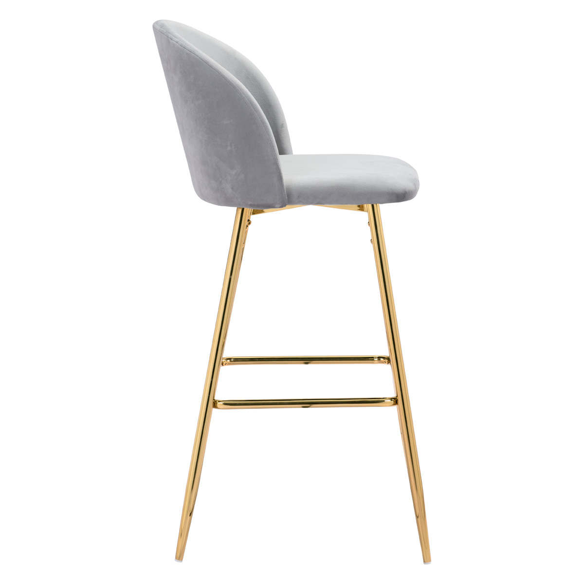 ZUO Cozy Bar Chair - Gray/Gold