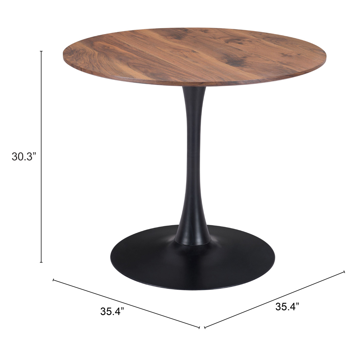 ZUO Opus Dining Table - Brown/Black