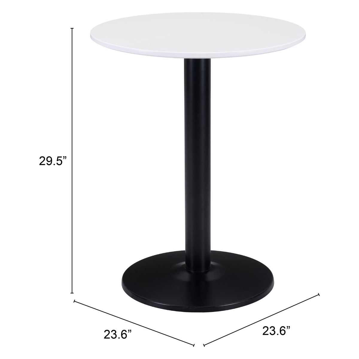 ZUO Alto Bistro Table - White/Black