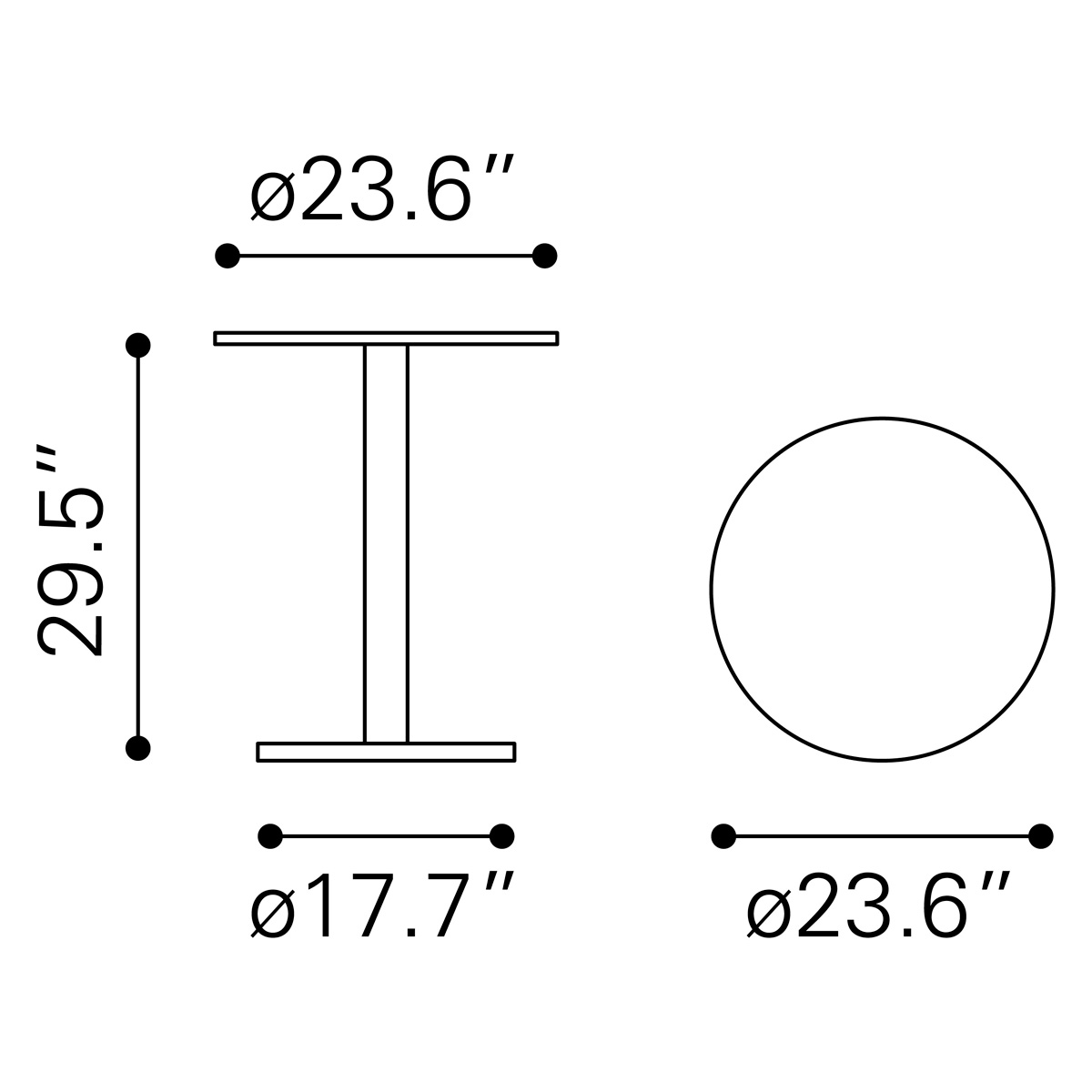 ZUO Alto Bistro Table - White/Black