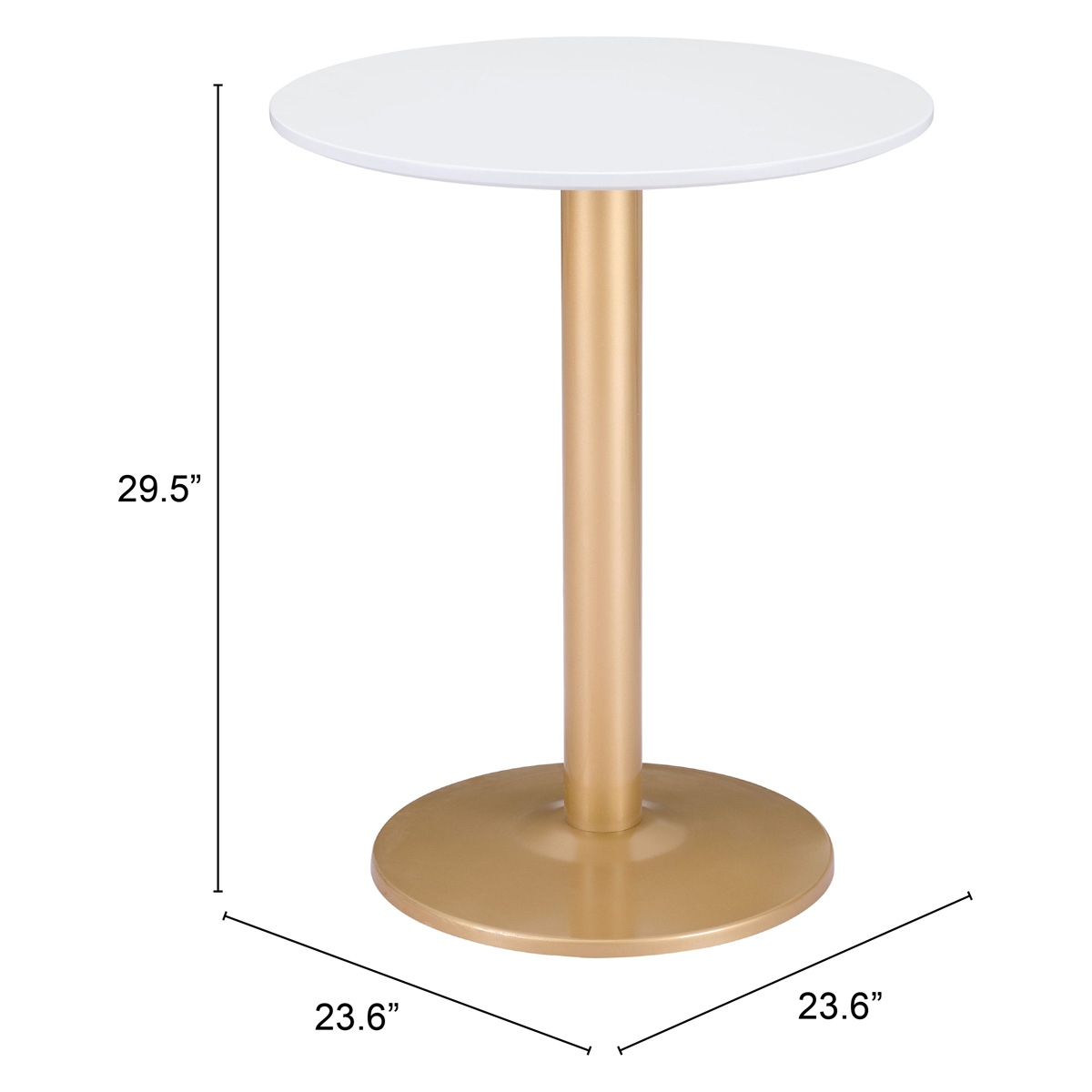 ZUO Alto Bistro Table - White/Gold