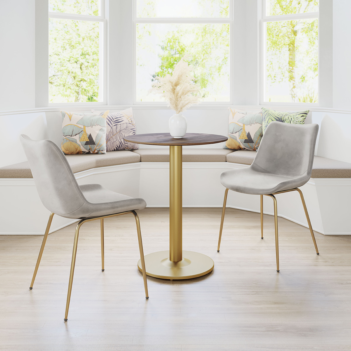 ZUO Alto Bistro Table - Brown/Gold