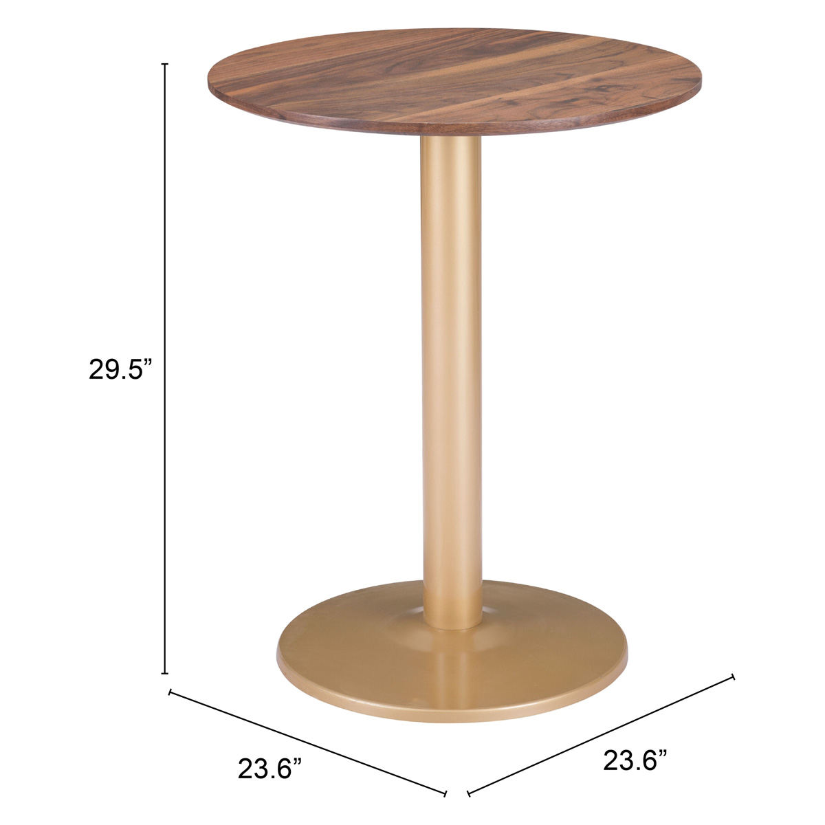 ZUO Alto Bistro Table - Brown/Gold