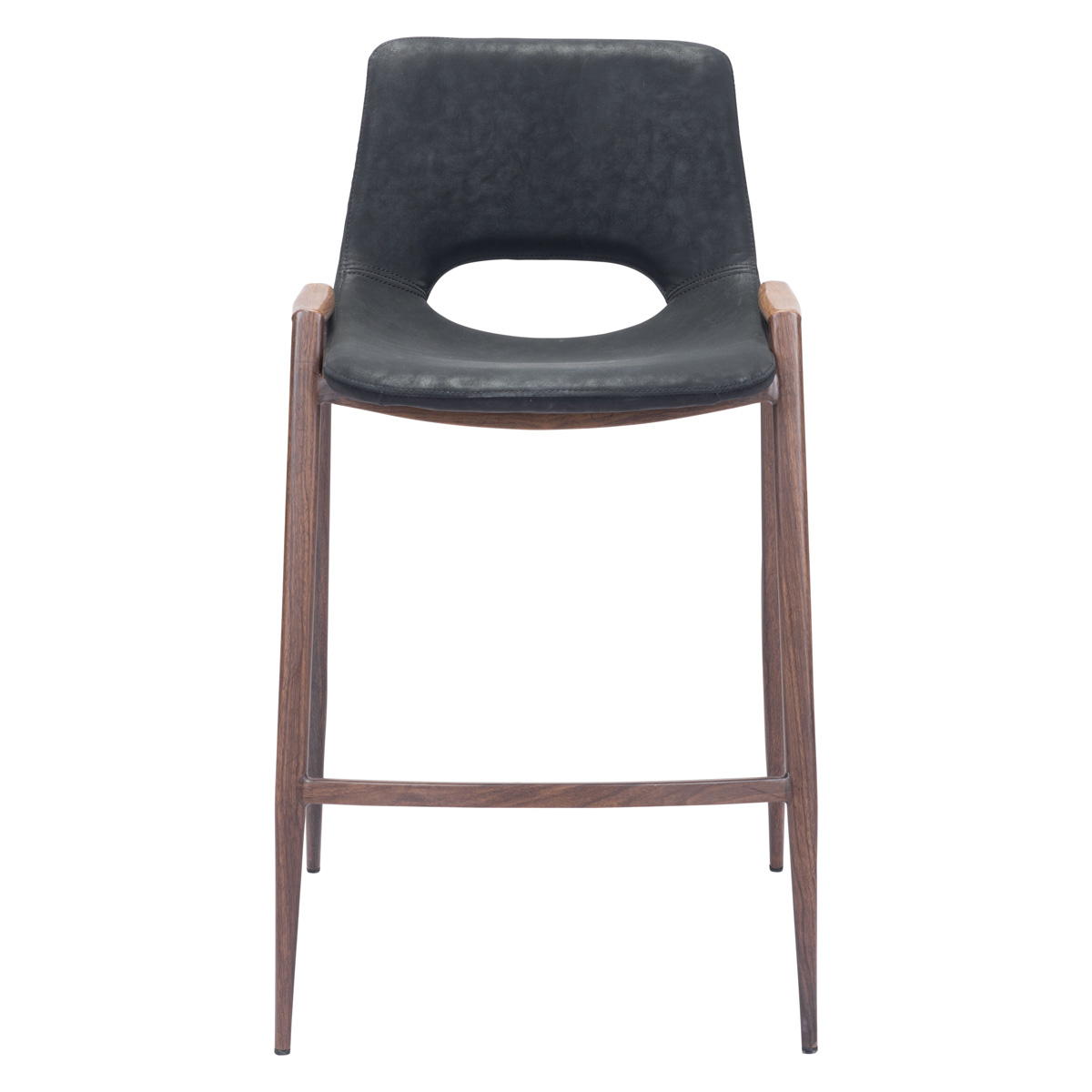 ZUO Desi Counter Chair (Set Of 2) - Black/Dark Brown