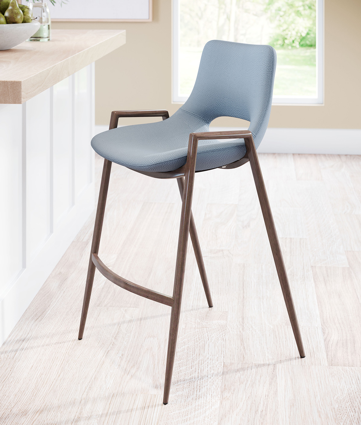 ZUO Desi Counter Chair (Set Of 2) - Gray/Dark Brown