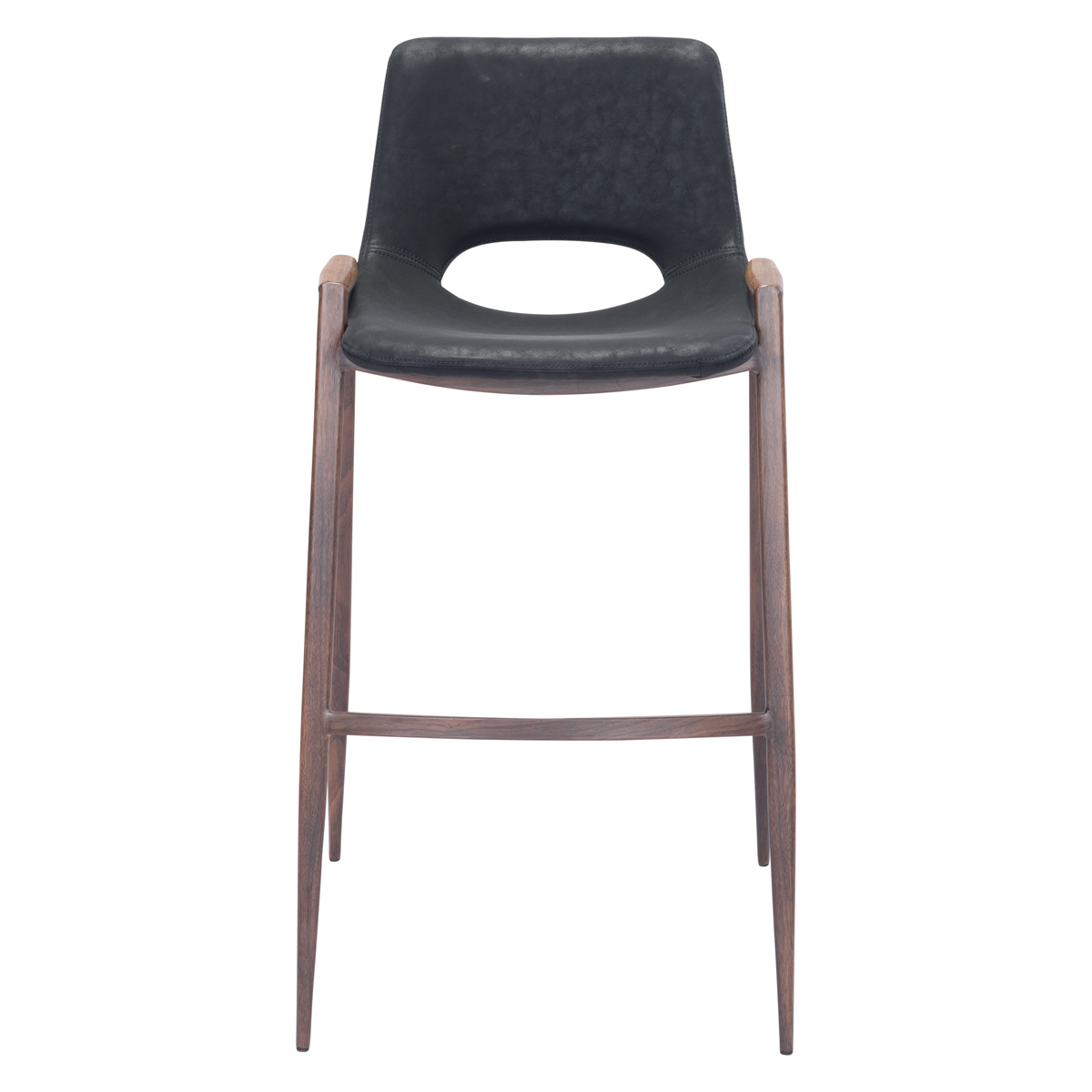 ZUO Desi Bar Chair (Set Of 2) - Black/Dark Brown