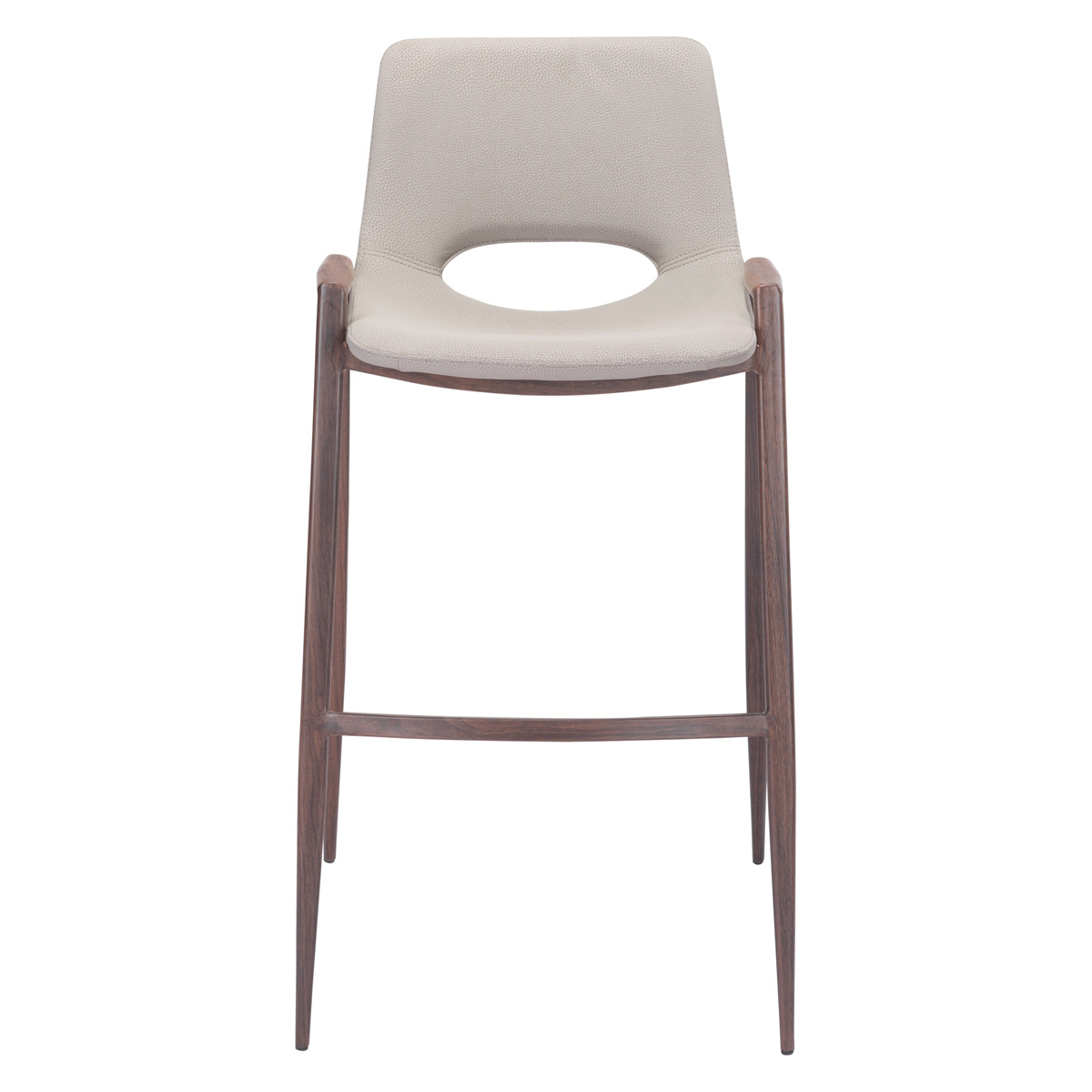 ZUO Desi Bar Chair (Set Of 2) - Beige/Dark Brown