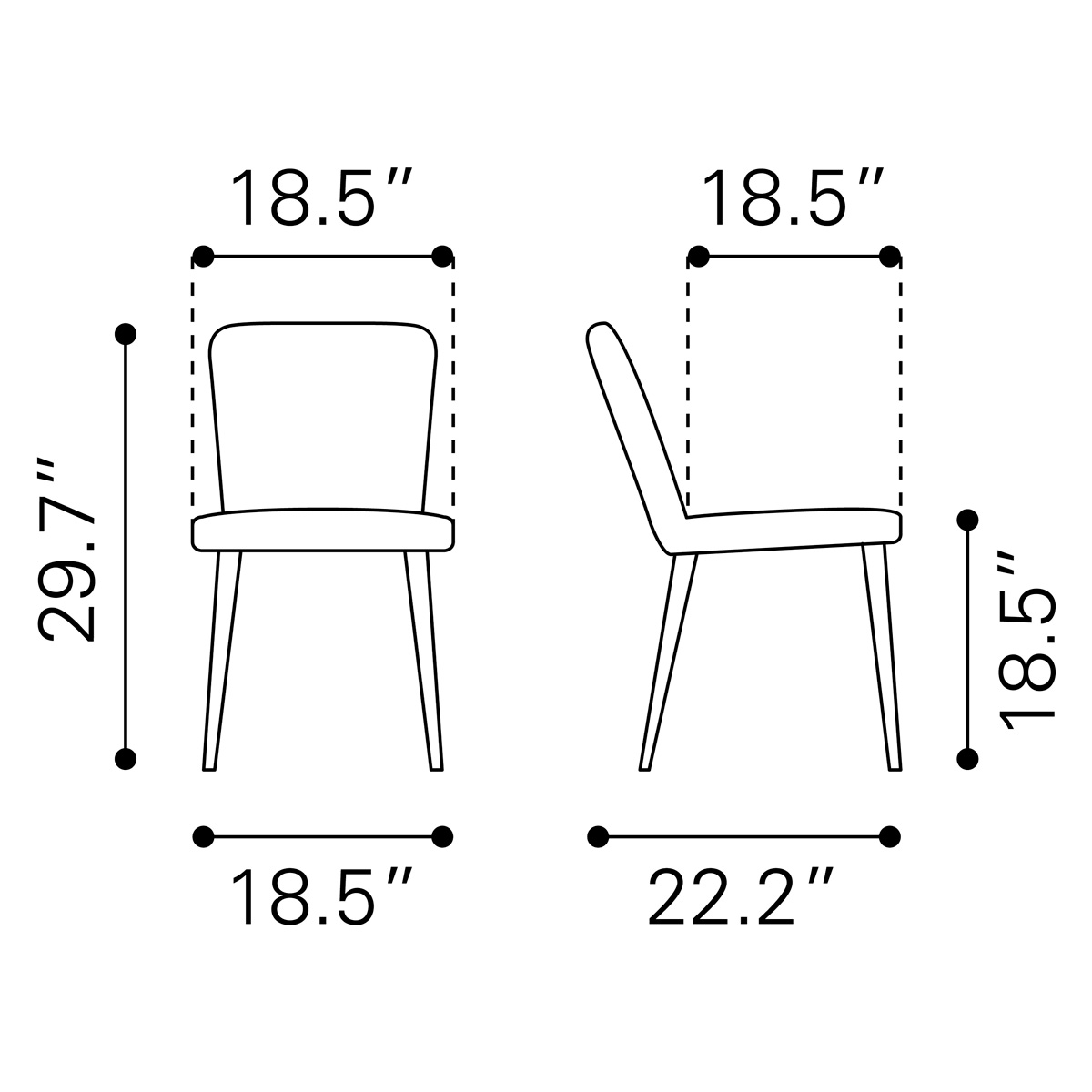 ZUO - Manchester Dining Chair (Set Of 2) in Gray/Black