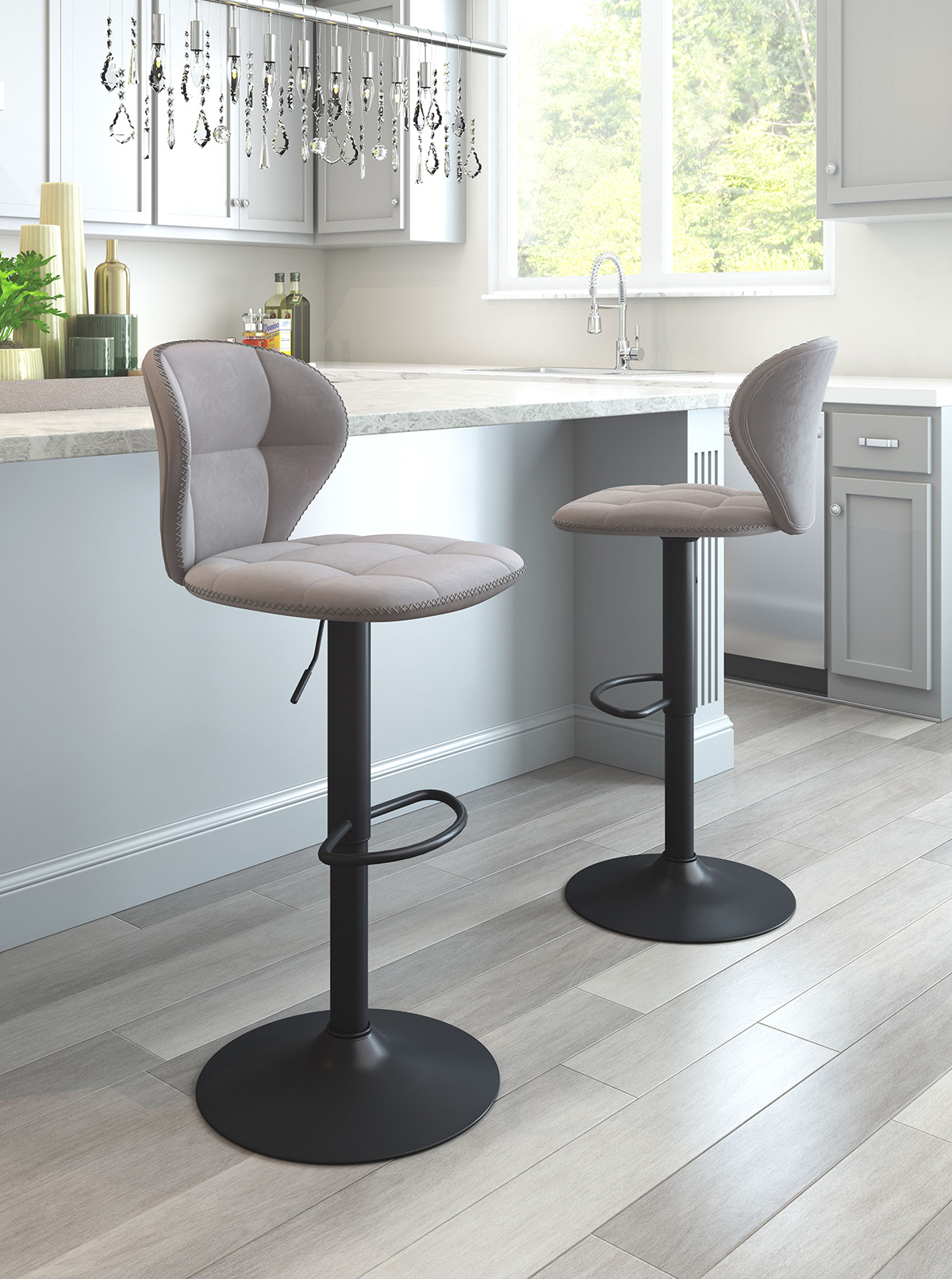 ZUO Salem Bar Chair - Gray/Black