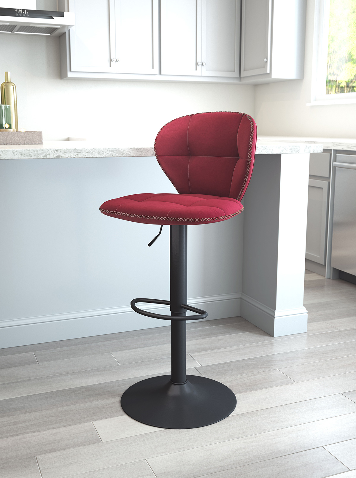 ZUO Salem Bar Chair - Red/Black