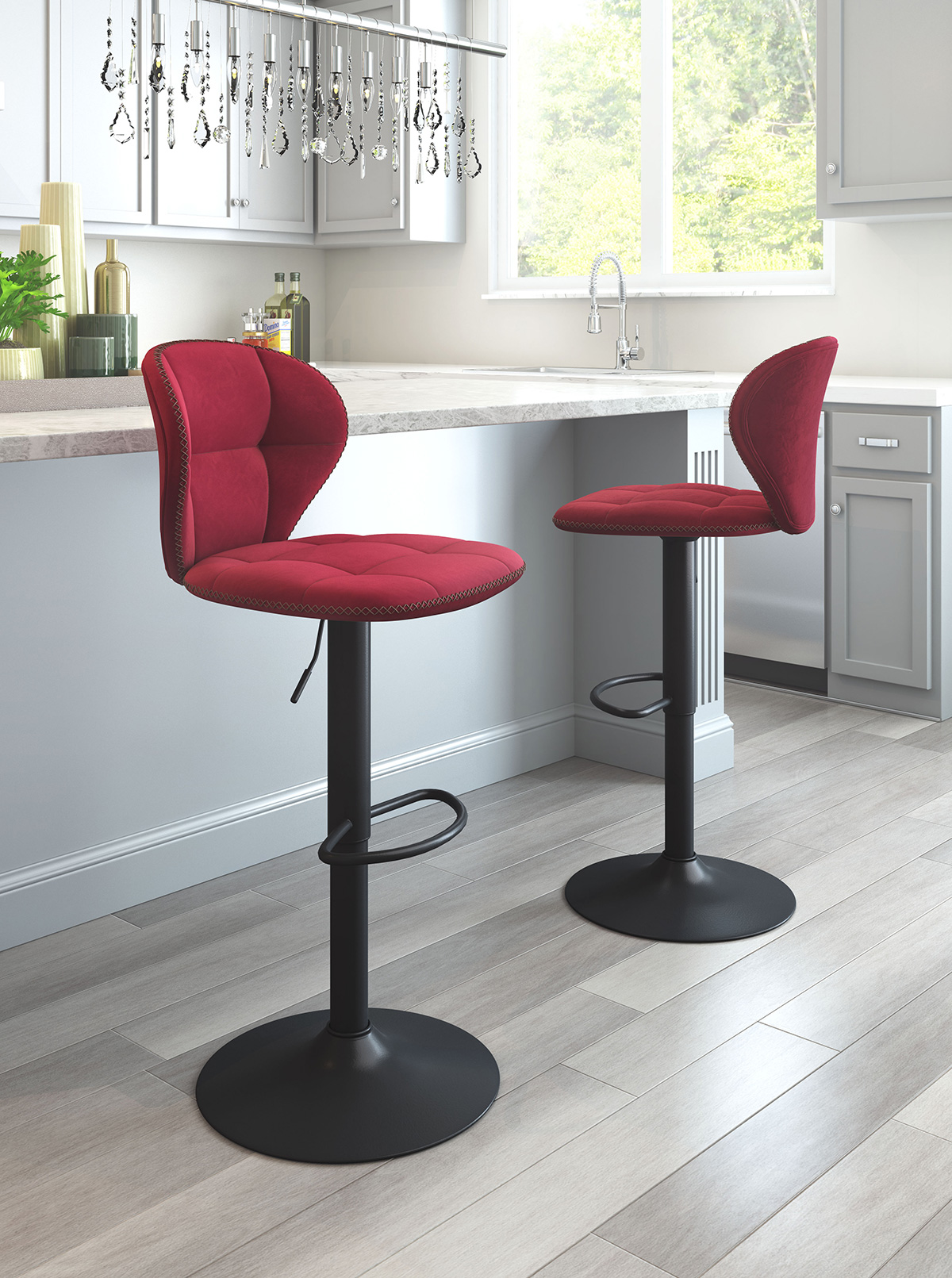 ZUO Salem Bar Chair - Red/Black