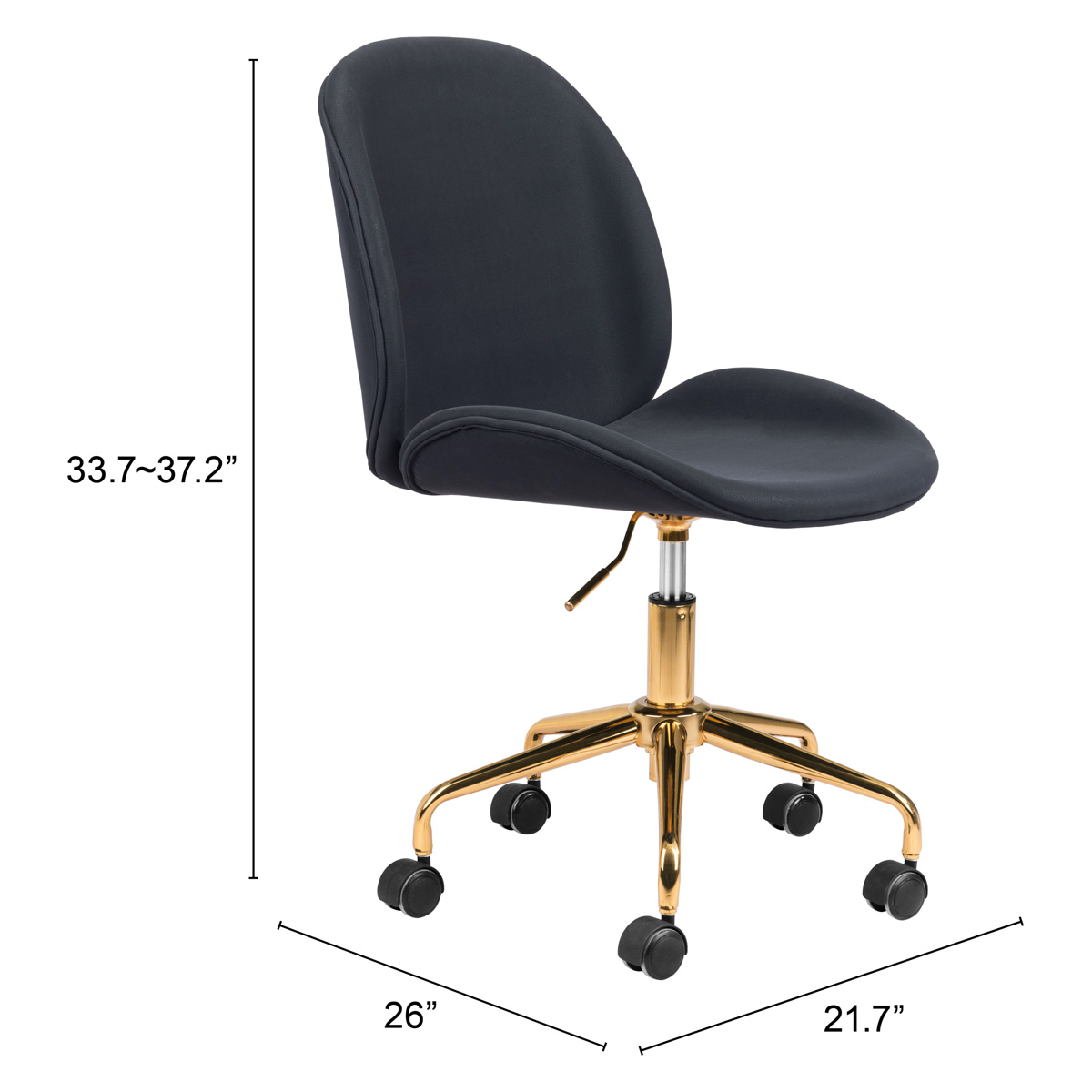 ZUO Miles Office Chair - Black/Gold