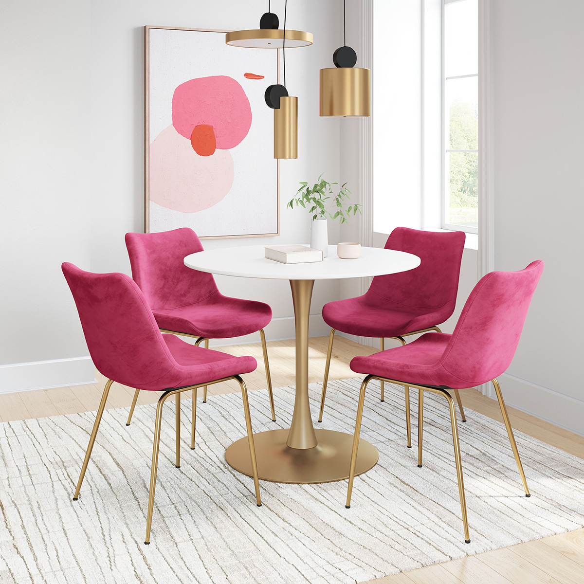 ZUO Tony Dining Chair (Set Of 2) - Red/Gold