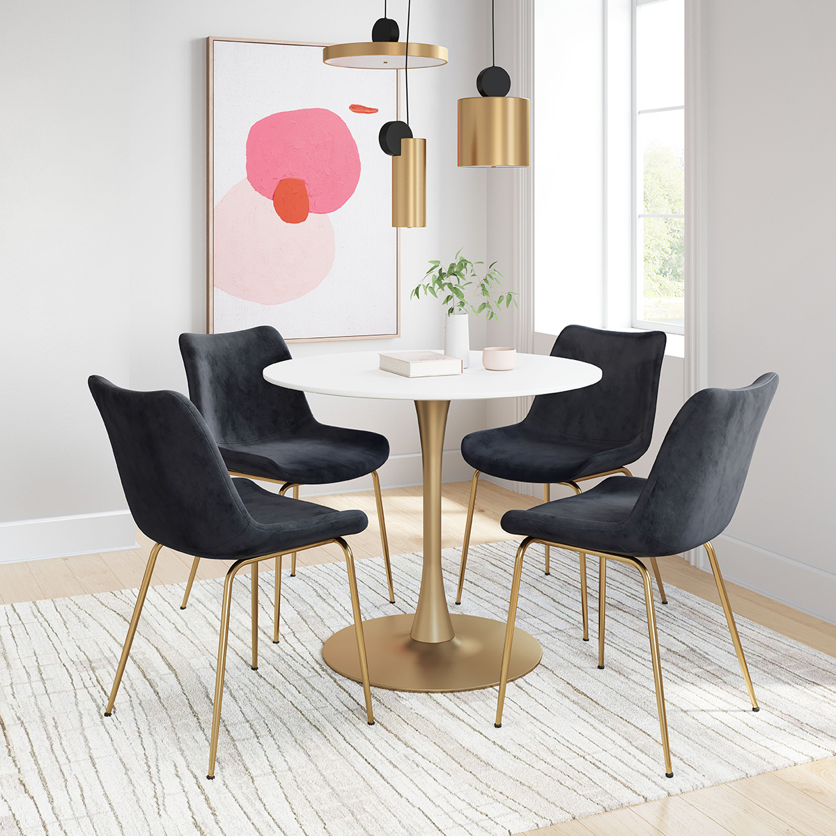 ZUO Tony Dining Chair (Set Of 2) - Black/Gold