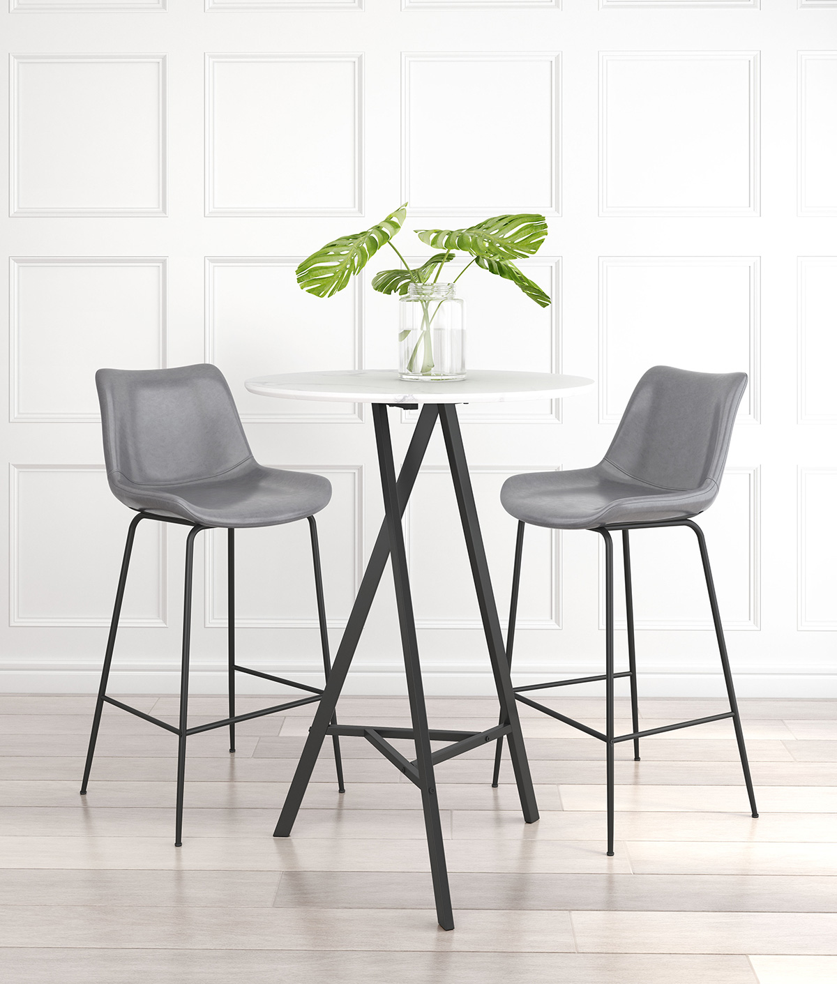 ZUO Byron Bar Chair - Gray/Black