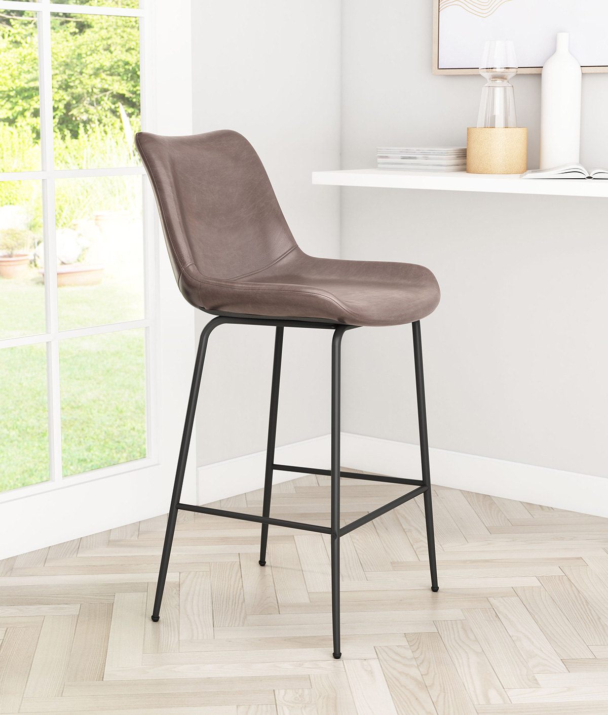 ZUO Byron Counter Chair - Brown/Black