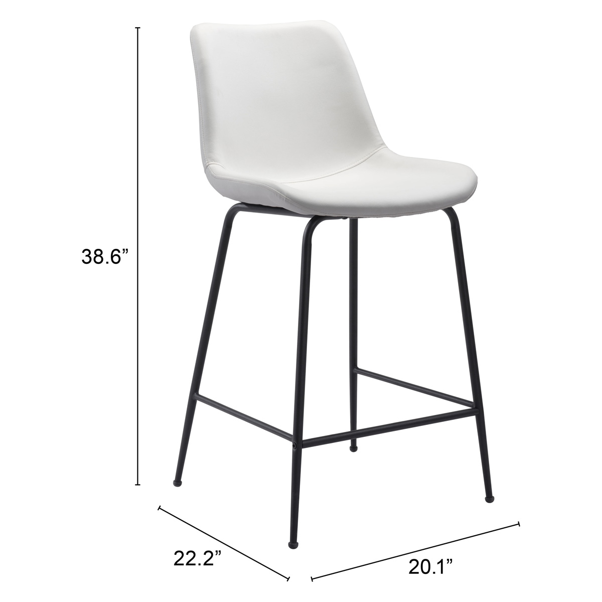 ZUO Byron Counter Chair - White/Black