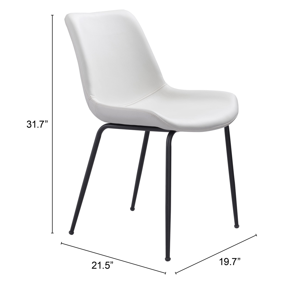 ZUO Byron Dining Chair (Set Of 2) - White/Black