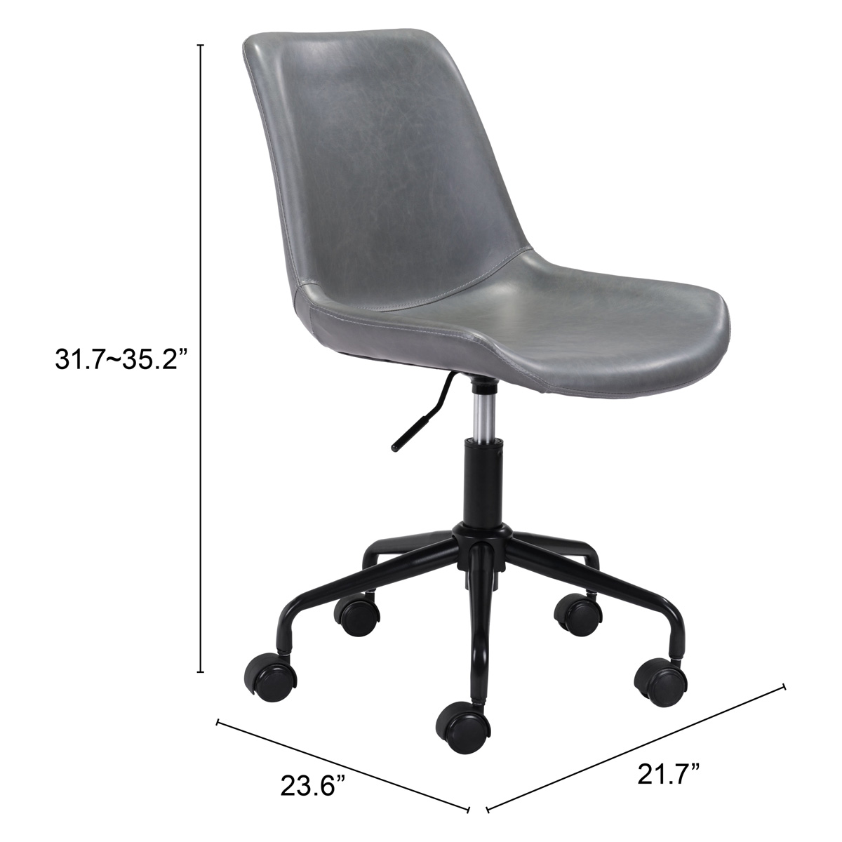 ZUO Byron Office Chair - Gray/Black