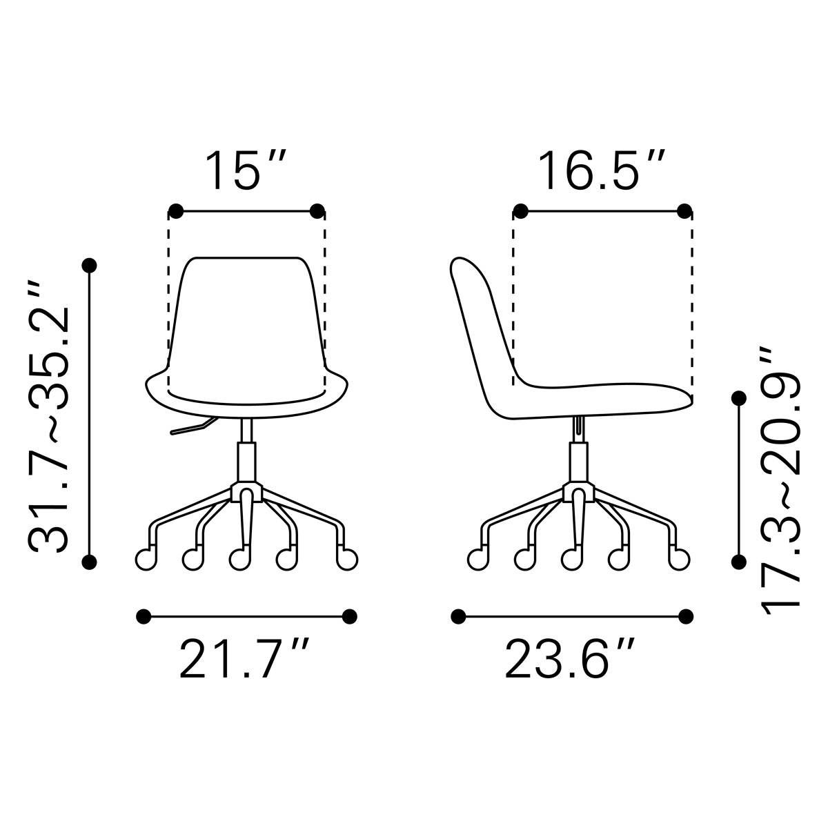 ZUO Byron Office Chair - Gray/Black