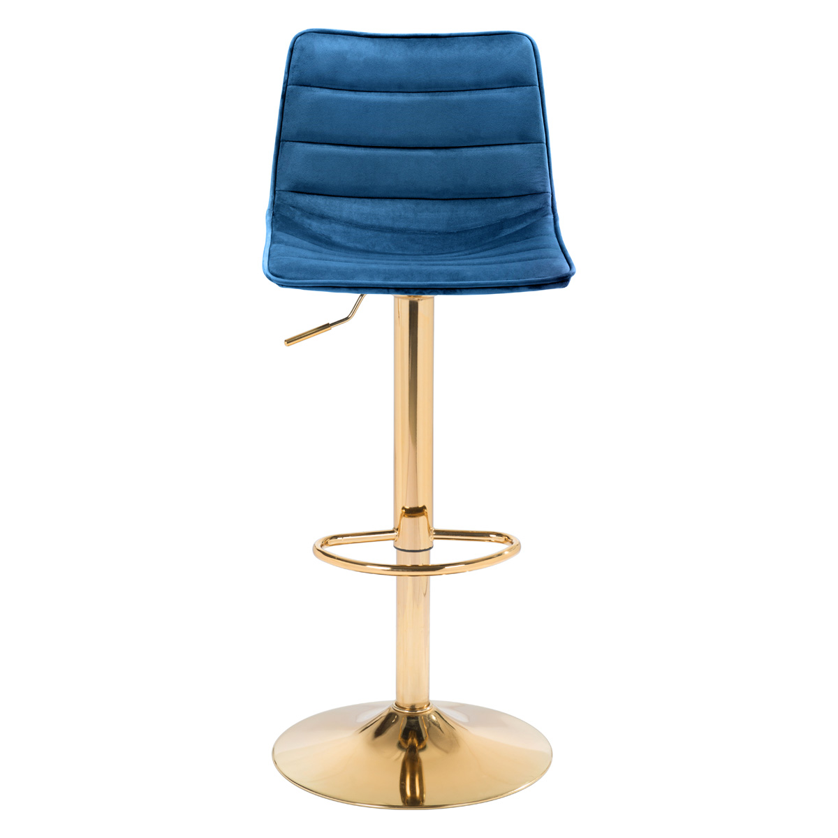 ZUO Prima Bar Chair - Dark Blue/Gold