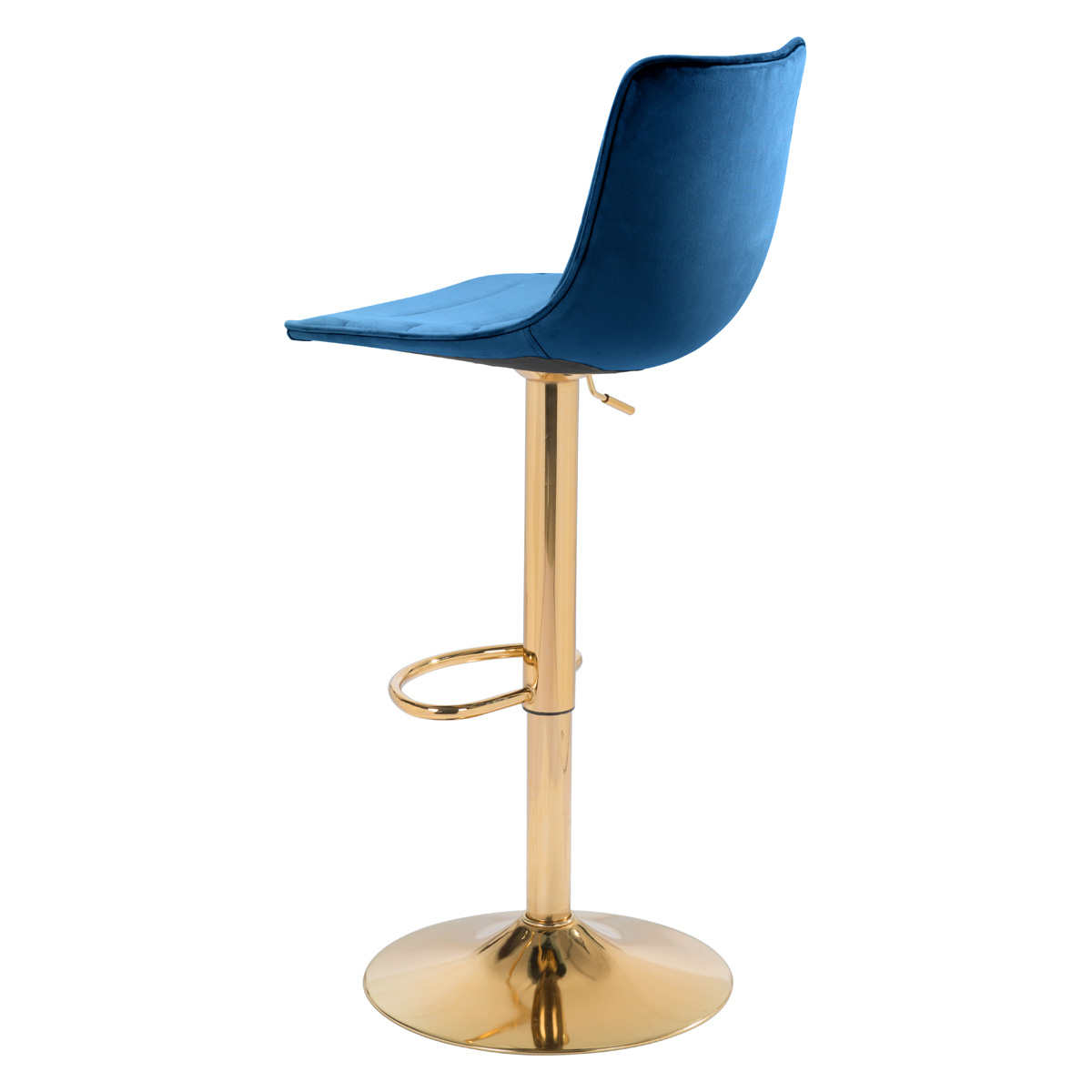 ZUO Prima Bar Chair - Dark Blue/Gold