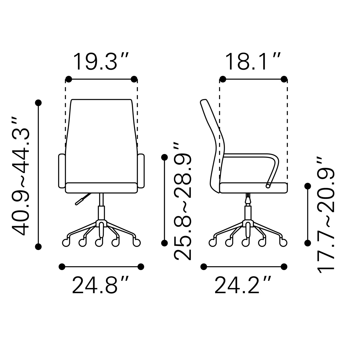 ZUO Primero Office Chair - Black/Silver