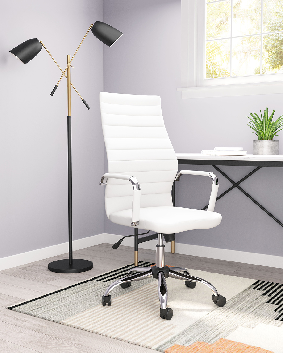 ZUO Primero Office Chair - White/Silver