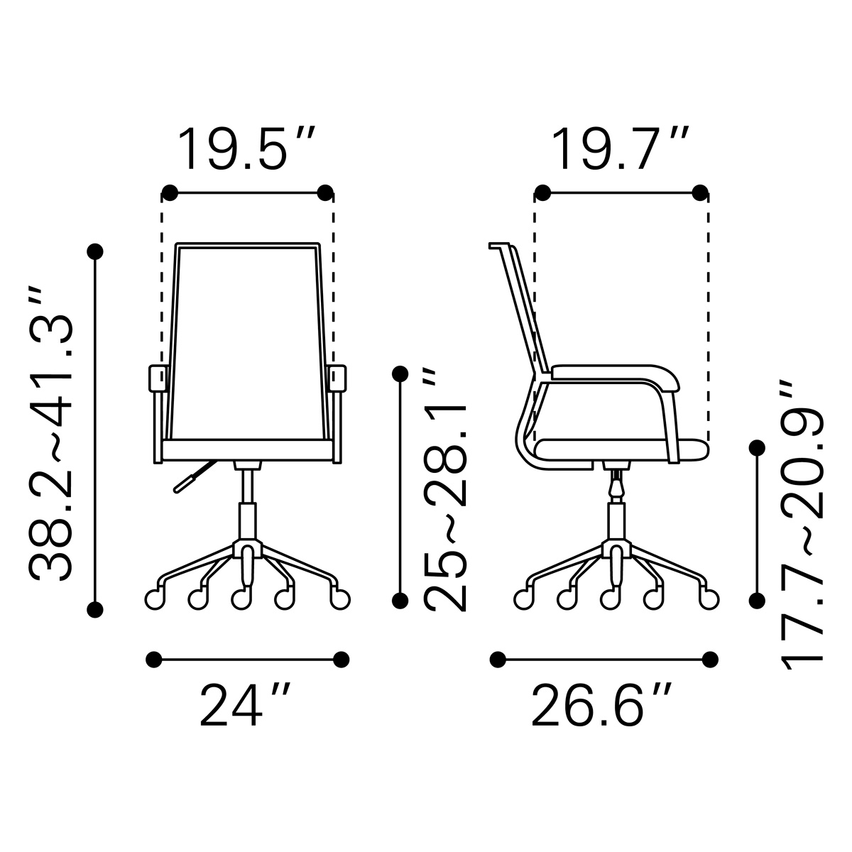 ZUO Liderato Office Chair - Black/Silver