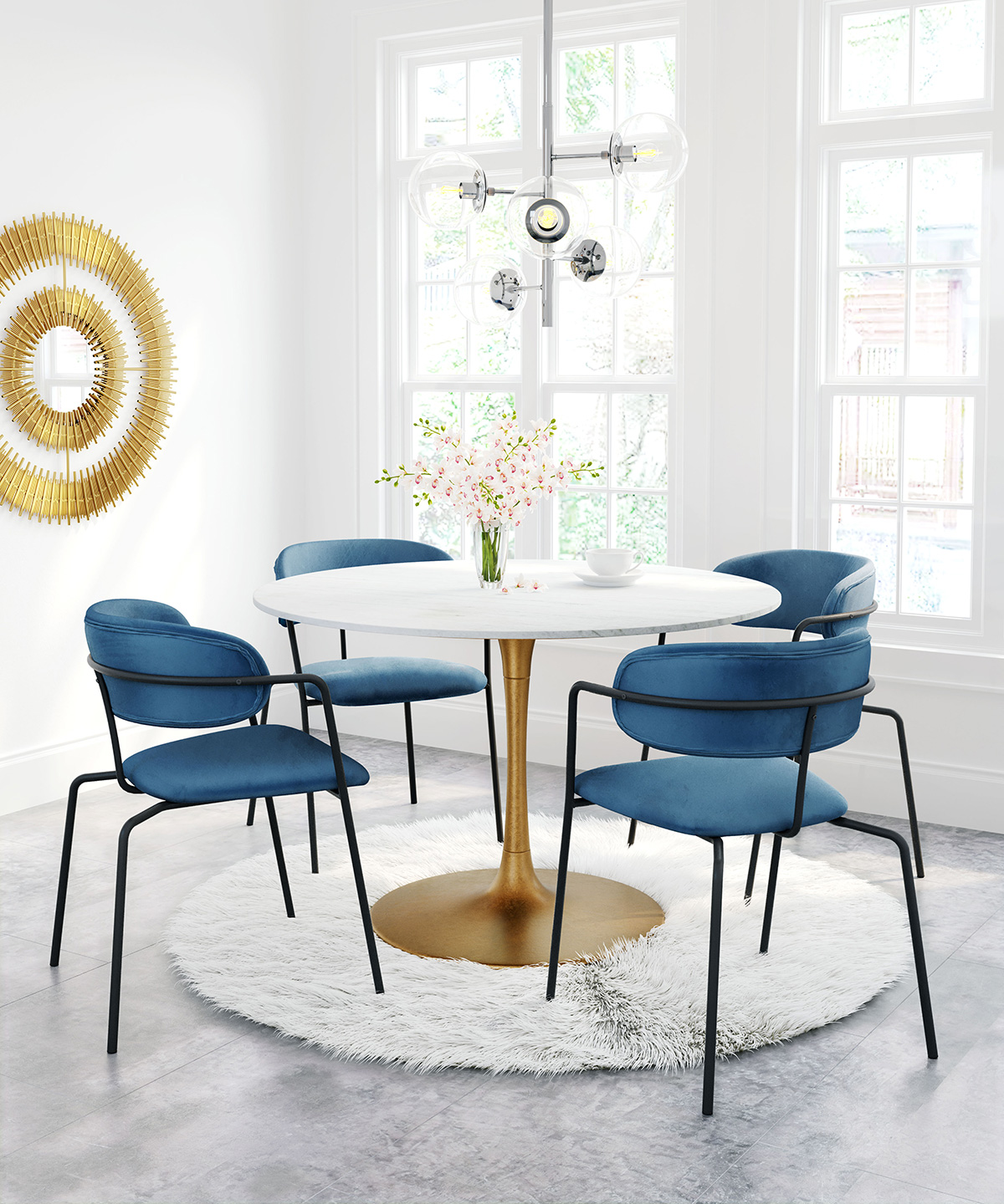 ZUO - Ithaca Dining Table in White/Gold