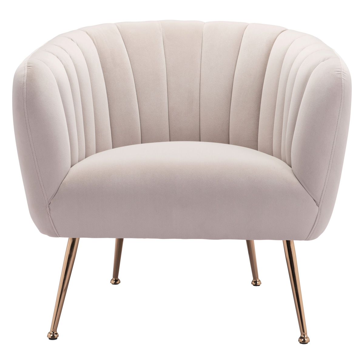 ZUO™ Deco Accent Chair - Light Pink/Gold