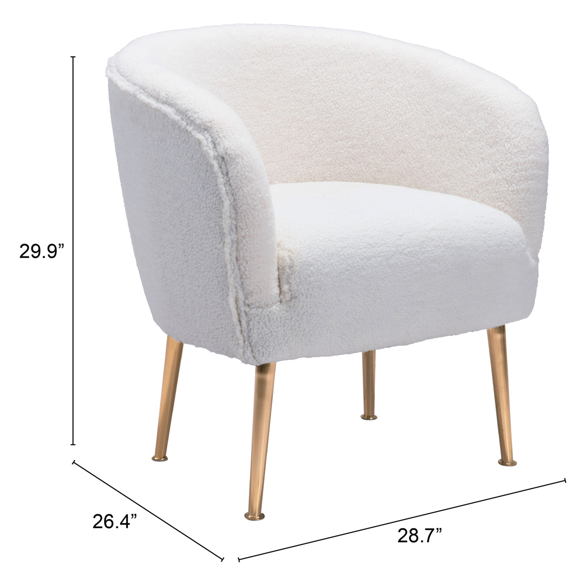 ZUO™ Sherpa Accent Chair - Beige/Gold