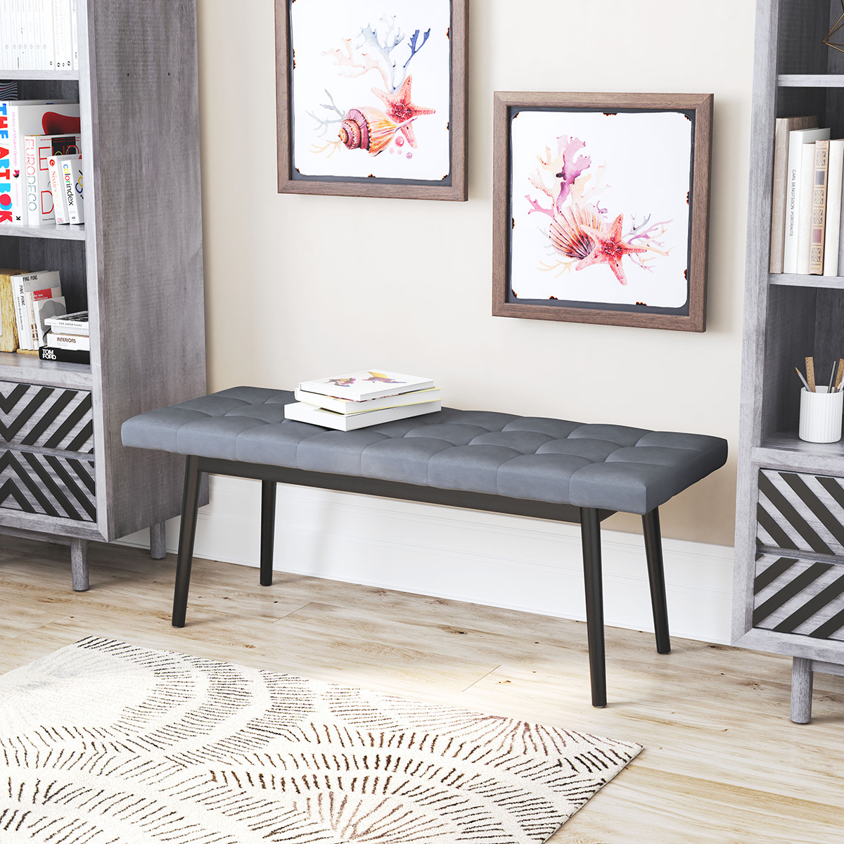 ZUO - Tanner Bench in Gray/Black