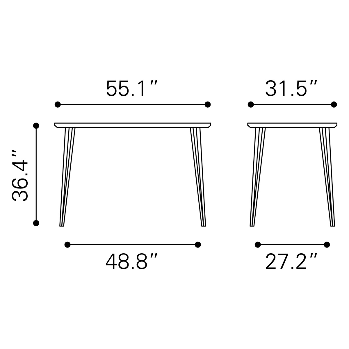 ZUO - Doubs Counter Table in Brown/Black