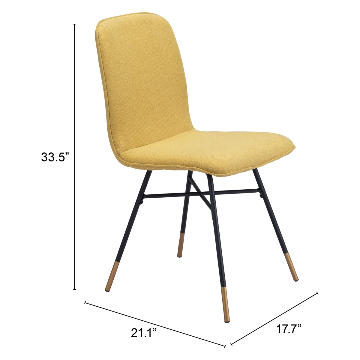 ZUO Var Dining Chair (Set Of 2) - Yellow/Black/Gold