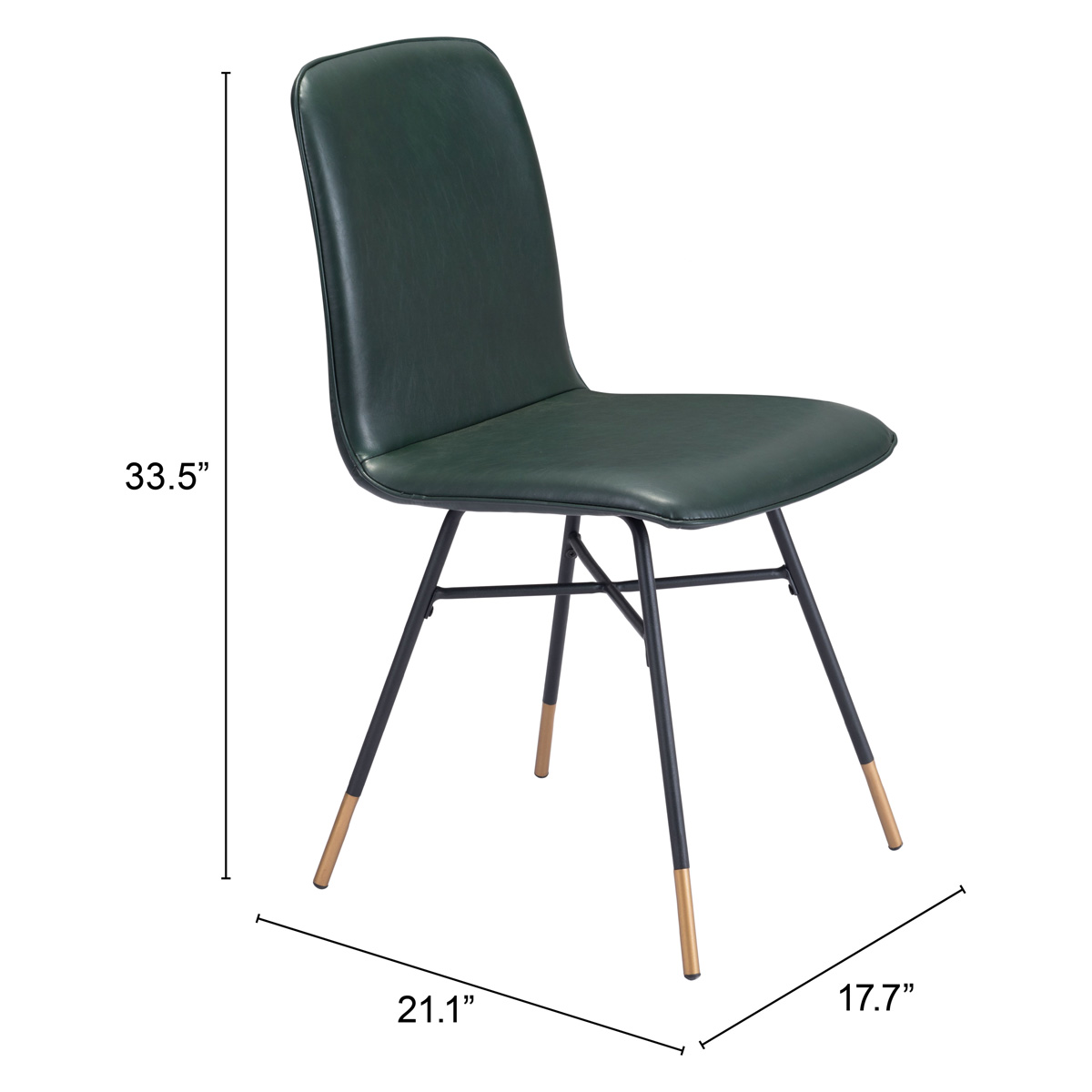 ZUO Var Dining Chair (Set Of 2) - Green/Black/Gold