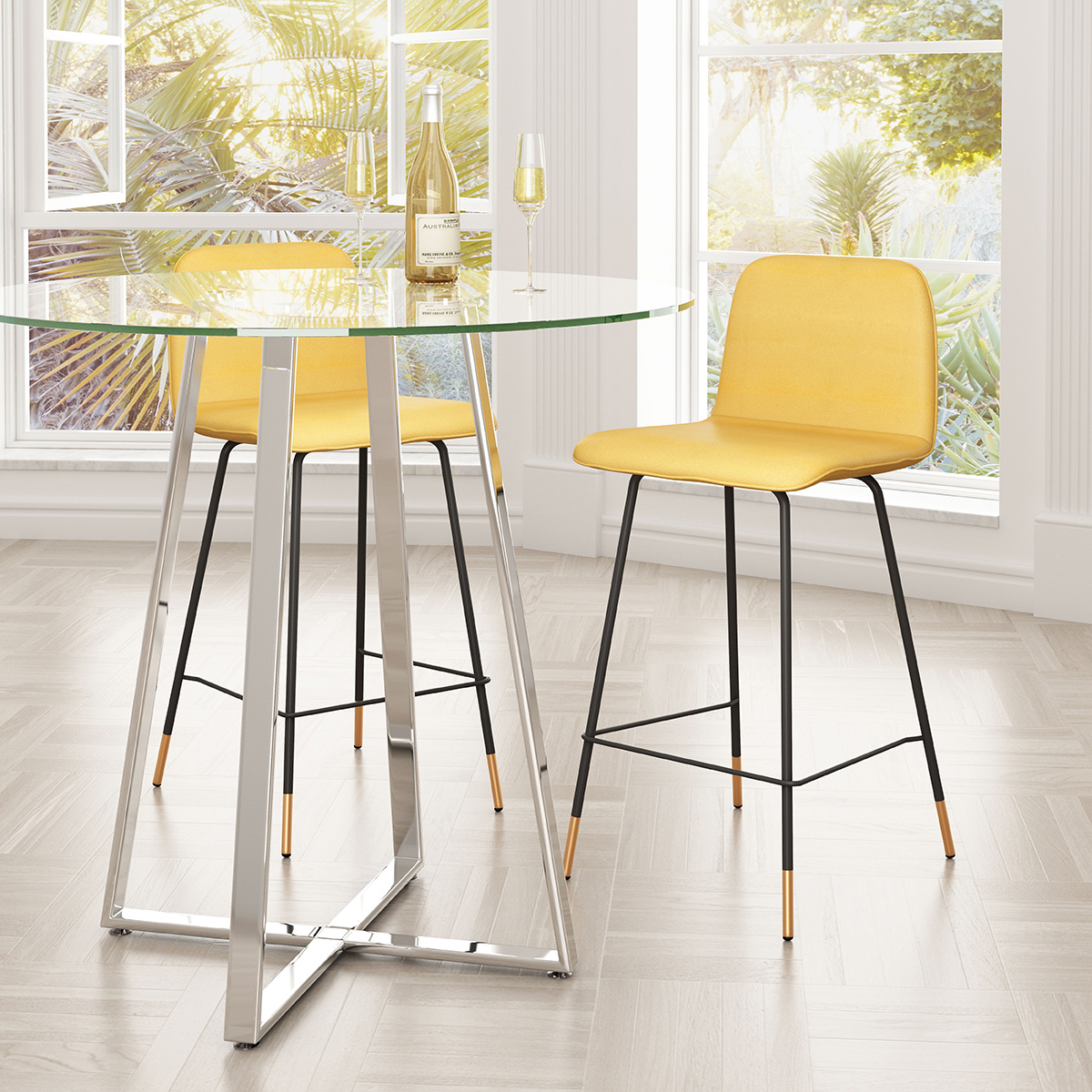 ZUO Var Counter Chair - Yellow/Black/Gold