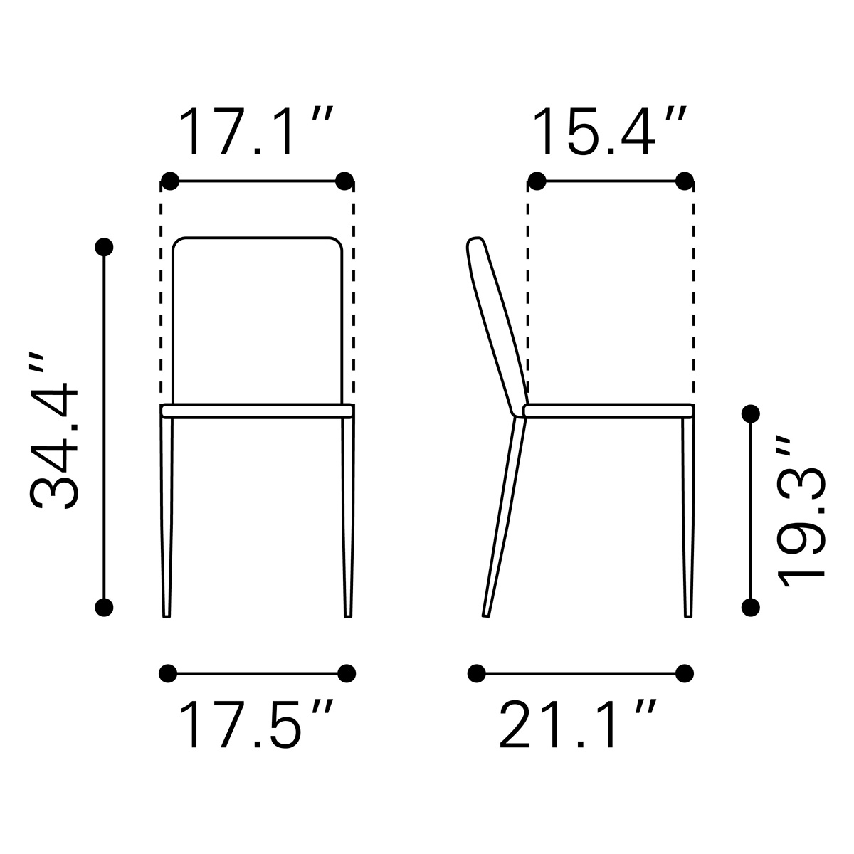 ZUO Harve Dining Chair (Set Of 2) - Beige/Black