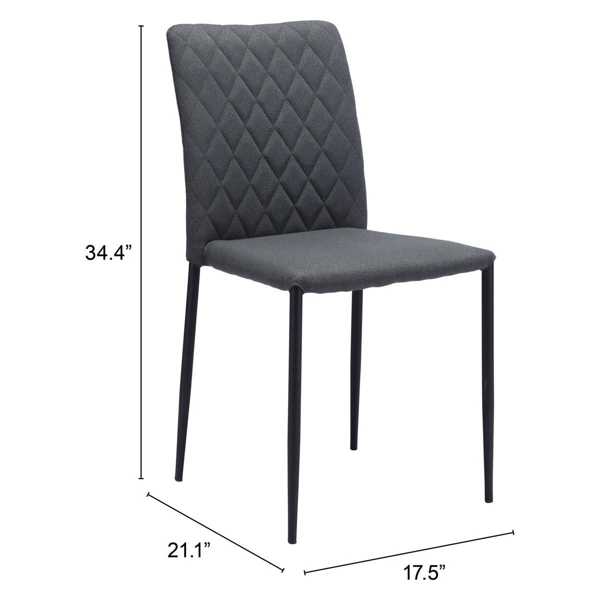 ZUO Harve Dining Chair (Set Of 2) - Gray/Black