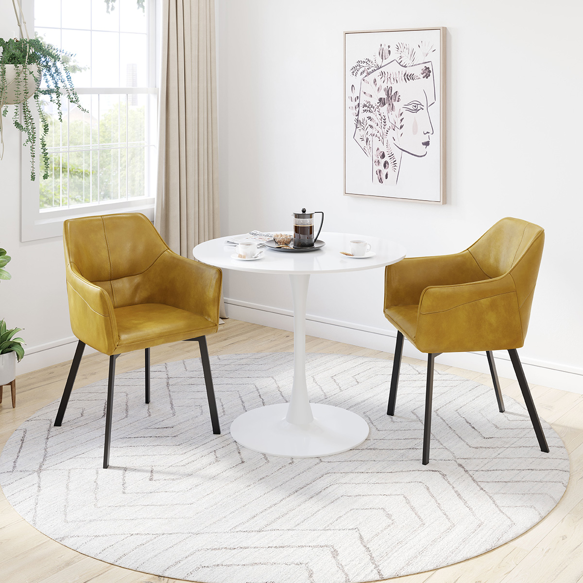 ZUO Loiret Dining Chair (Set Of 2) - Yellow/Black