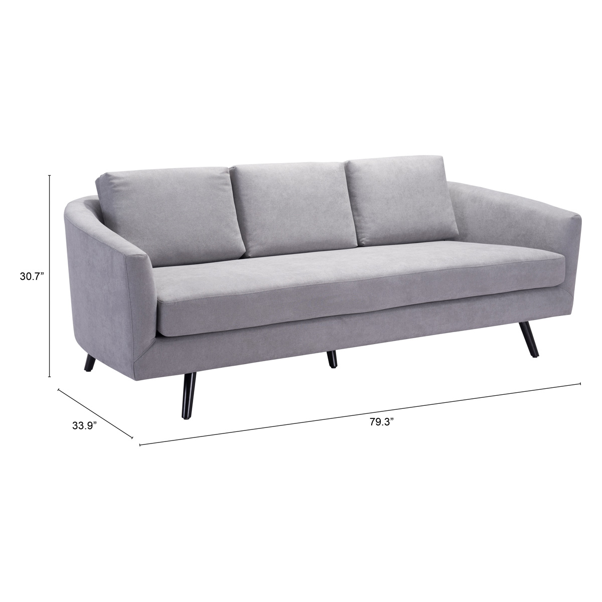 ZUO Divinity Sofa - Gray/Black